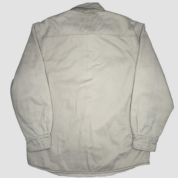 Levi's Canvas Shirt Jacket Mens Medium Khaki Sherpa Lined Workwear Shacket - Picture 2 of 8